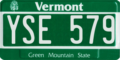 VT license plate YSE579