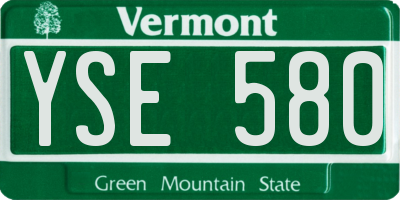 VT license plate YSE580