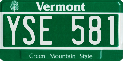 VT license plate YSE581