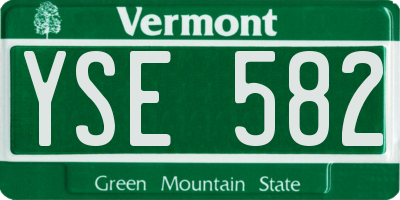 VT license plate YSE582