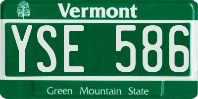 VT license plate YSE586