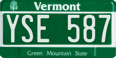 VT license plate YSE587