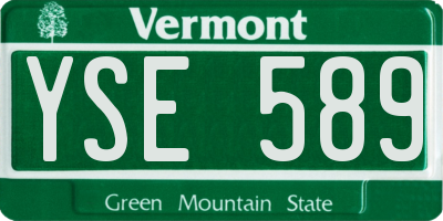 VT license plate YSE589