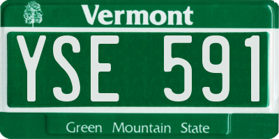 VT license plate YSE591