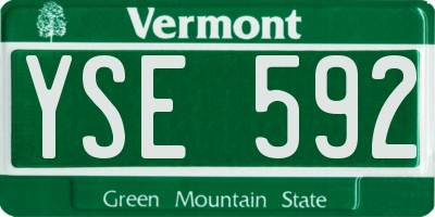 VT license plate YSE592