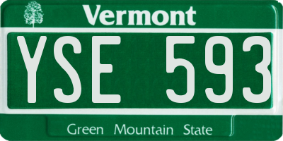 VT license plate YSE593