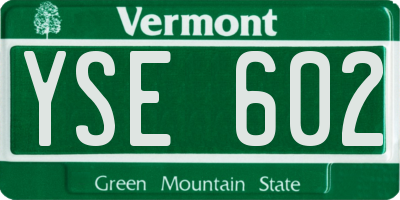 VT license plate YSE602
