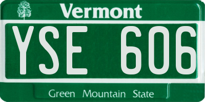 VT license plate YSE606
