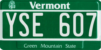 VT license plate YSE607