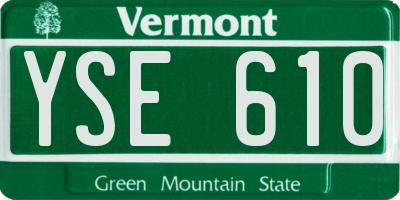VT license plate YSE610