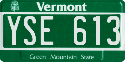 VT license plate YSE613