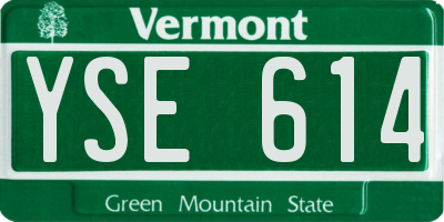 VT license plate YSE614