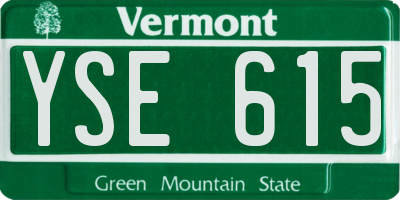 VT license plate YSE615