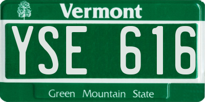 VT license plate YSE616