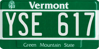 VT license plate YSE617