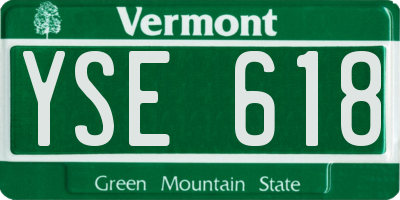 VT license plate YSE618