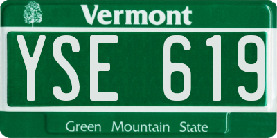VT license plate YSE619