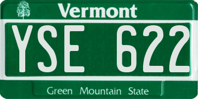 VT license plate YSE622