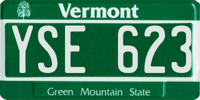 VT license plate YSE623