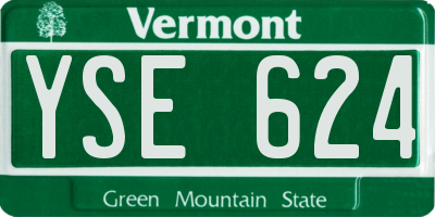 VT license plate YSE624