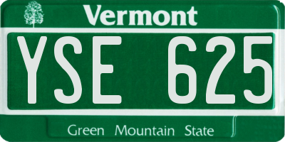 VT license plate YSE625