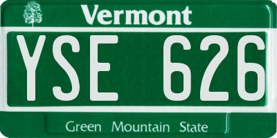 VT license plate YSE626