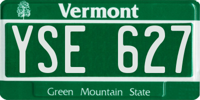 VT license plate YSE627