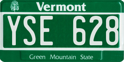 VT license plate YSE628
