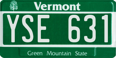 VT license plate YSE631