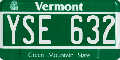 VT license plate YSE632