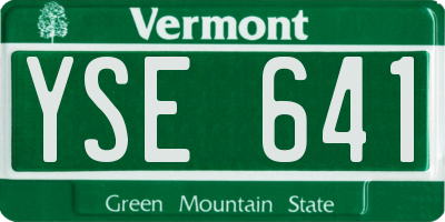 VT license plate YSE641