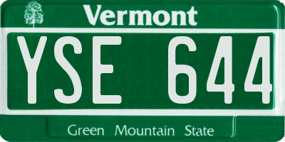VT license plate YSE644