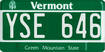 VT license plate YSE646