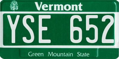 VT license plate YSE652