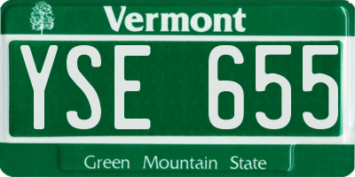 VT license plate YSE655