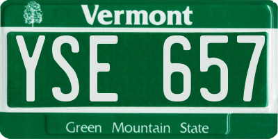 VT license plate YSE657