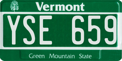 VT license plate YSE659