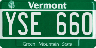 VT license plate YSE660