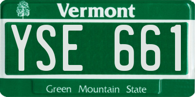 VT license plate YSE661