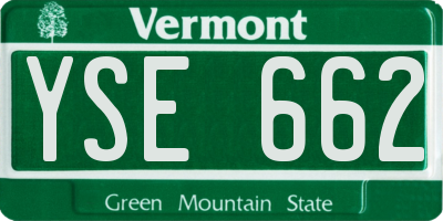 VT license plate YSE662