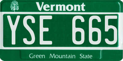 VT license plate YSE665