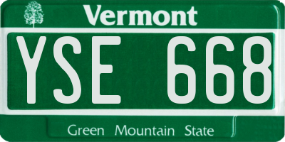 VT license plate YSE668