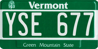 VT license plate YSE677