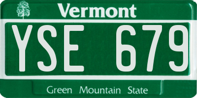 VT license plate YSE679