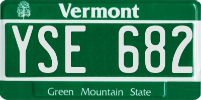 VT license plate YSE682
