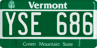 VT license plate YSE686