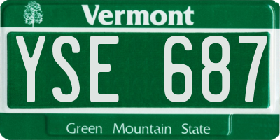 VT license plate YSE687
