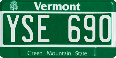 VT license plate YSE690