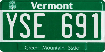 VT license plate YSE691