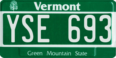 VT license plate YSE693